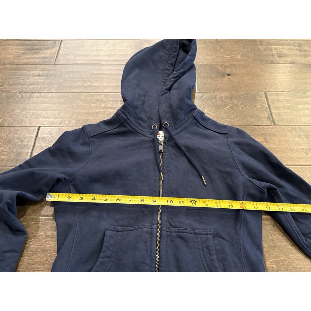 American Giant Womens Navy Full Zip Hooded Sweatshirt XS 100% Cotton Made In USA - Picture 10 of 10